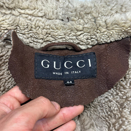 Gucci by Tom Ford 90’s Sheepskin Leather Heavy Shearling Coat - M | Default Title, Brown