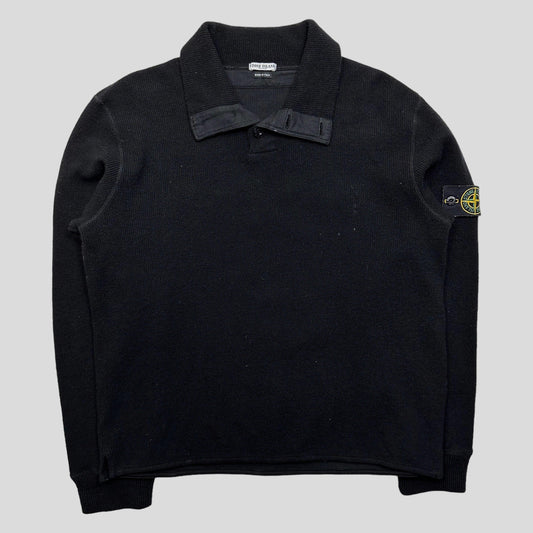 Stone Island AW01 Ribbed Wool 1/4 Pullover - M - Known Source