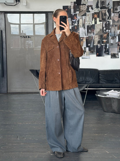 Vintage 1990s Suede Leather Jacket - L