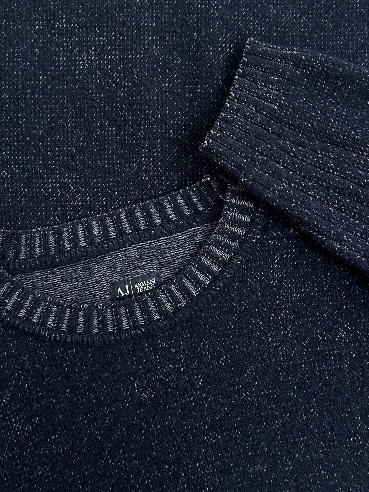 Armani Jeans 2000s Wool Knitted Logo Jumper - M