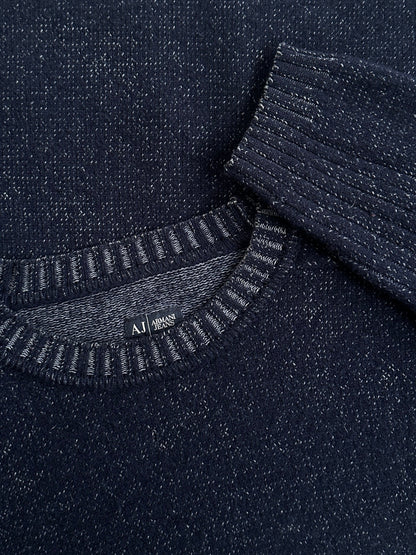 Armani Jeans 2000s Wool Knitted Logo Jumper - M