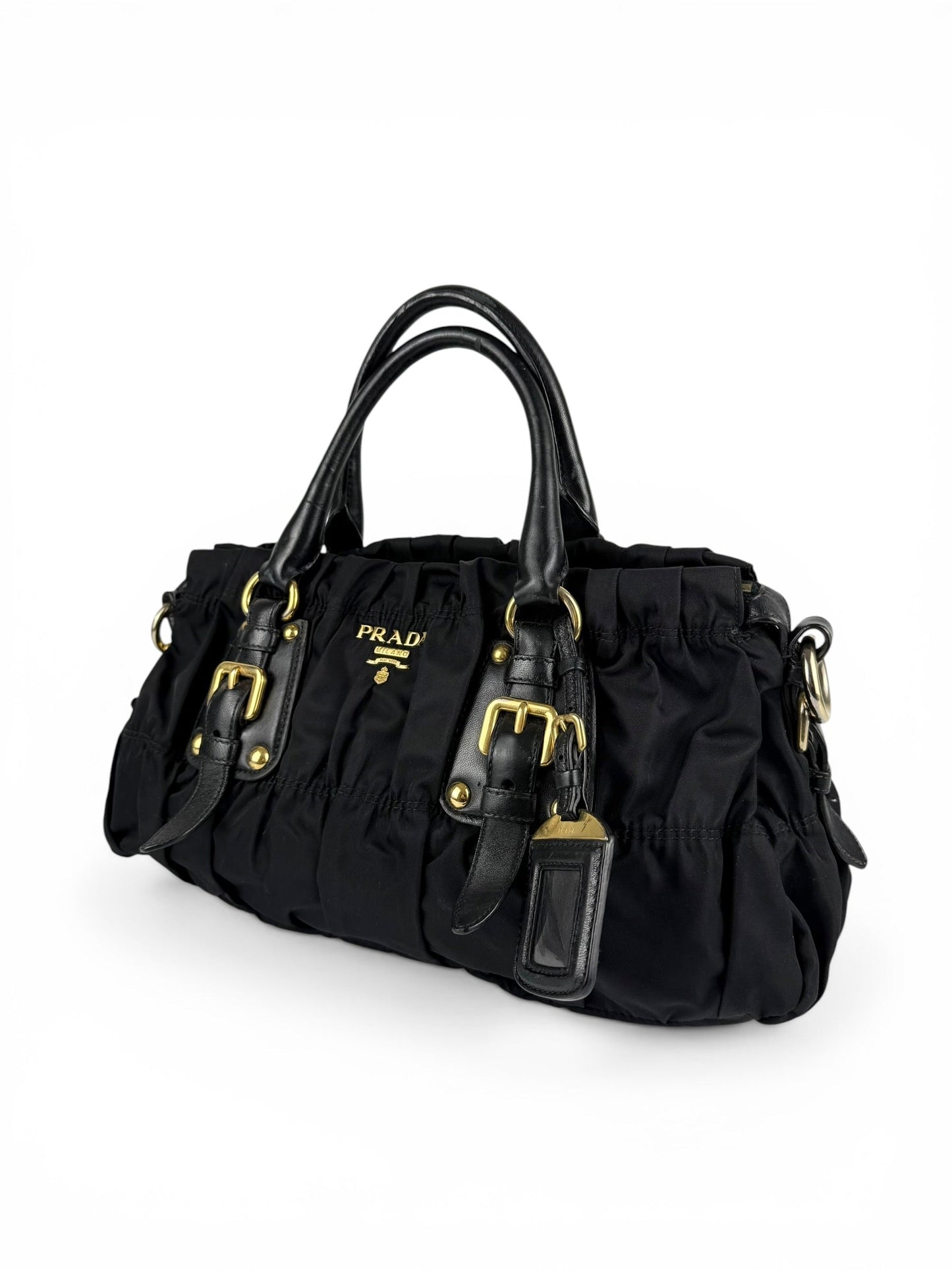 2010s Prada Nylon Tessuto Gaufre Black Handbag | O/S, Black