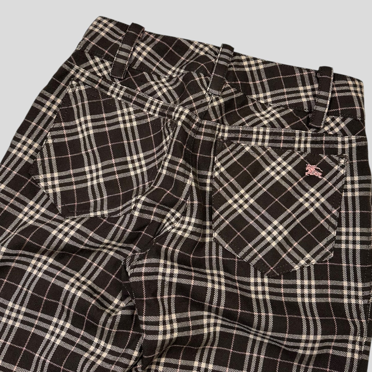 Burberry 00’s Pink Prorsum Logo Nova Check Capri Trousers - UK6 | Default Title, Multicoloured