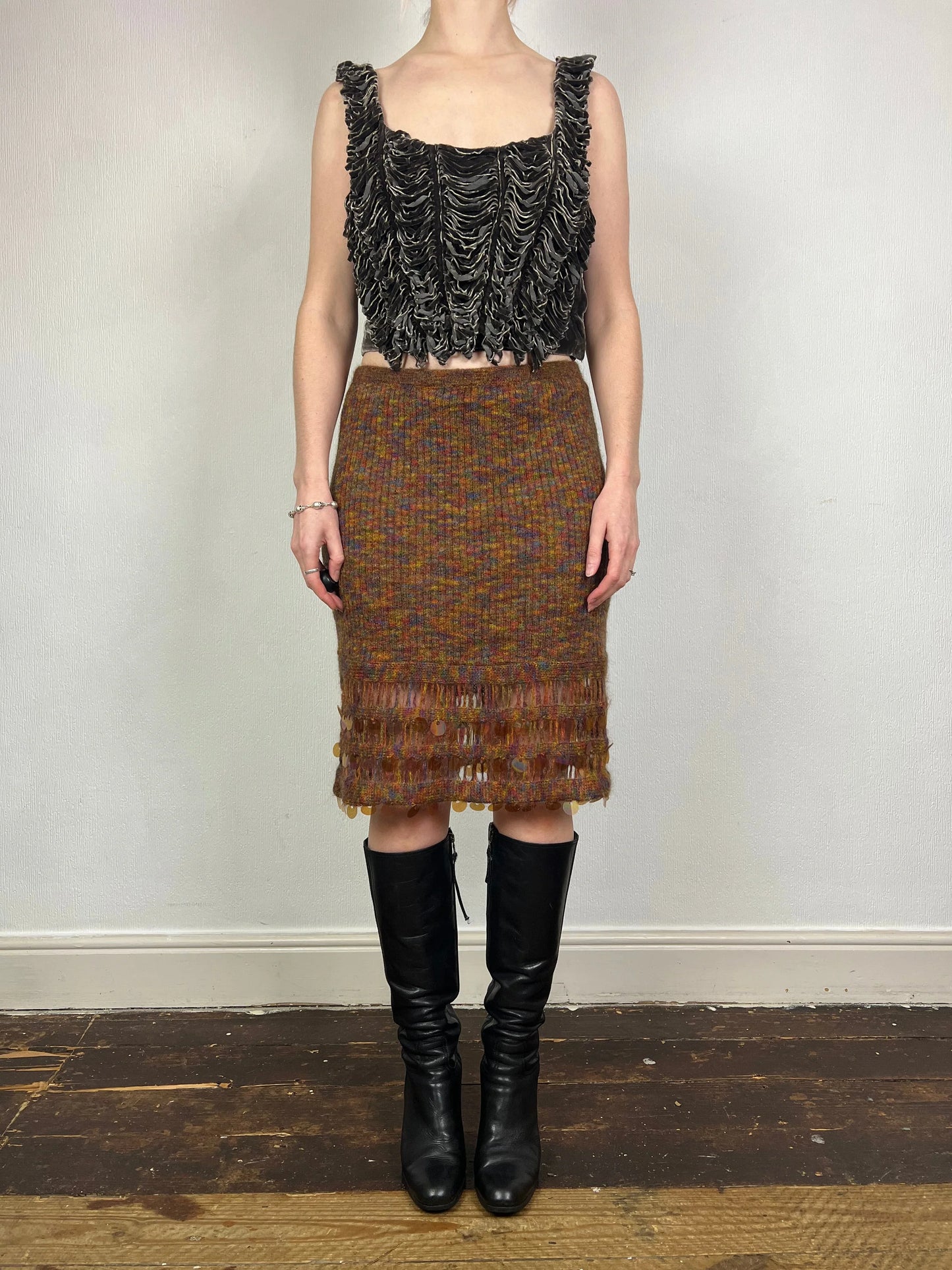Christian Lacroix Bazar knit sequin skirt