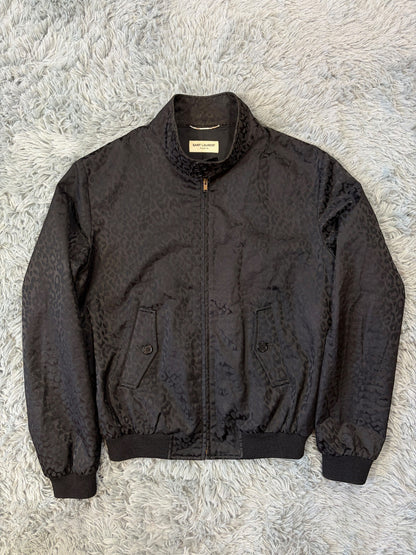Saint Laurent SS14 Hedi Slimane Black Leopard Bomber Jacket - IT48 | O/S, Black