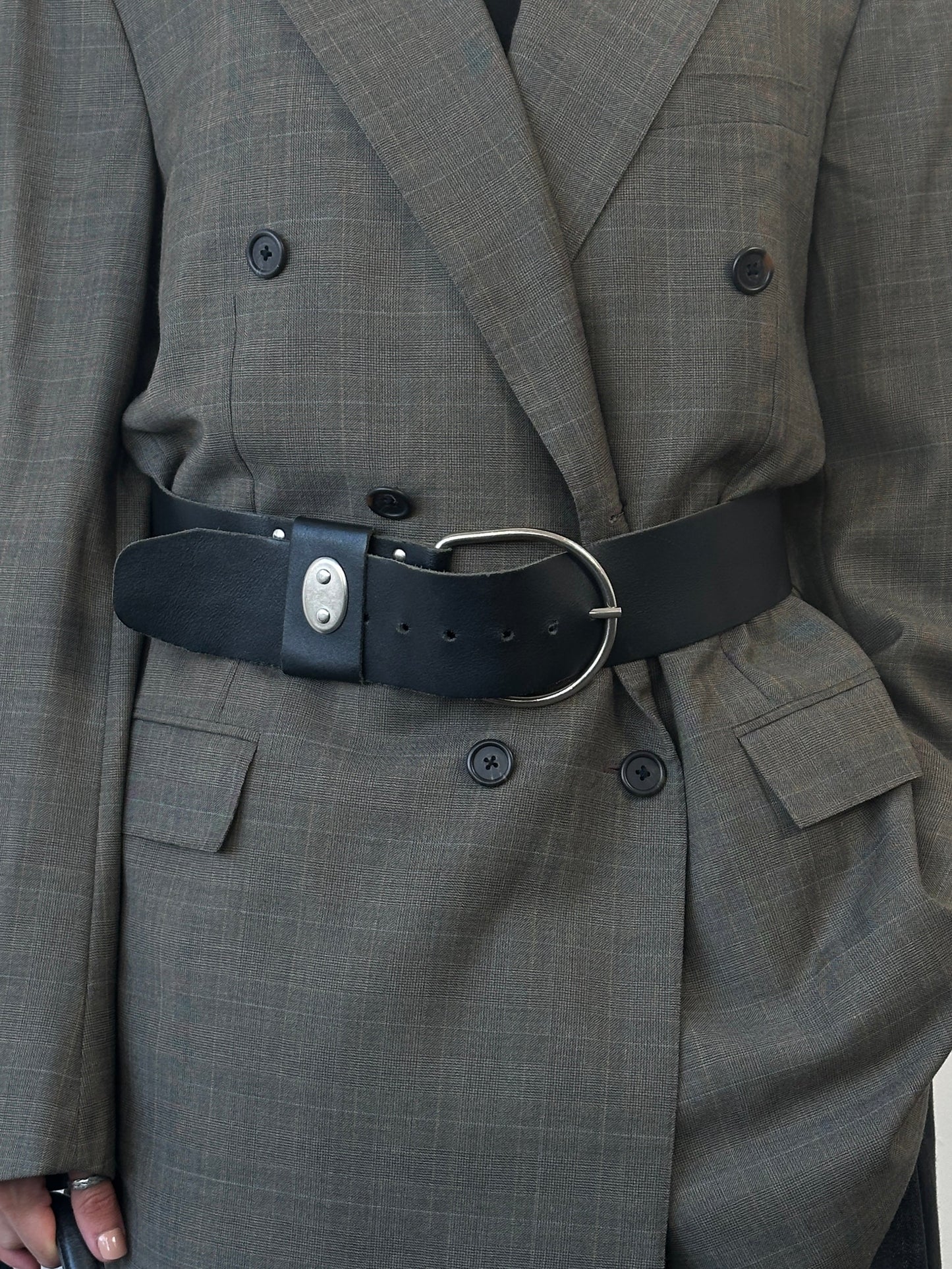 Vintage 1990s Chunky Leather Belt - W31-37