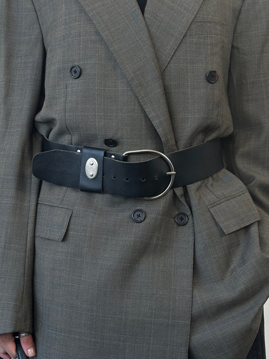 Vintage 1990s Chunky Leather Belt - W31-37