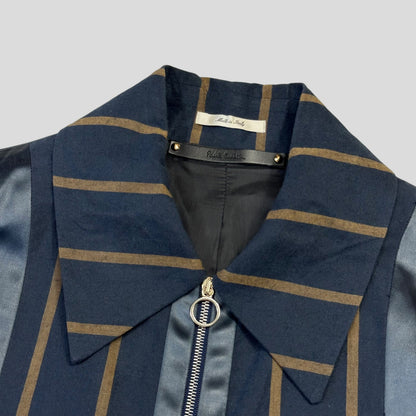 Paul Smith 2021 Runway SAMPLE Striped Panelled Blouson Jacket - S | Default Title, Navy with Stripes