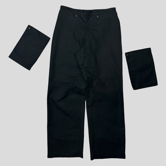 Miu Miu 1999 Modular Hip Pocket Co-nylon Carpenter Trousers - M/L | Default Title, Black