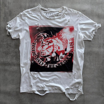 DIESEL DISTRESSED T-SHIRT | O/S, Red
