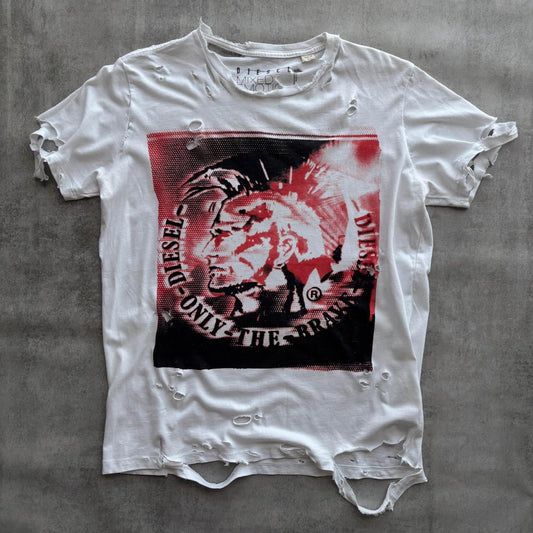 DIESEL DISTRESSED T-SHIRT | O/S, Red