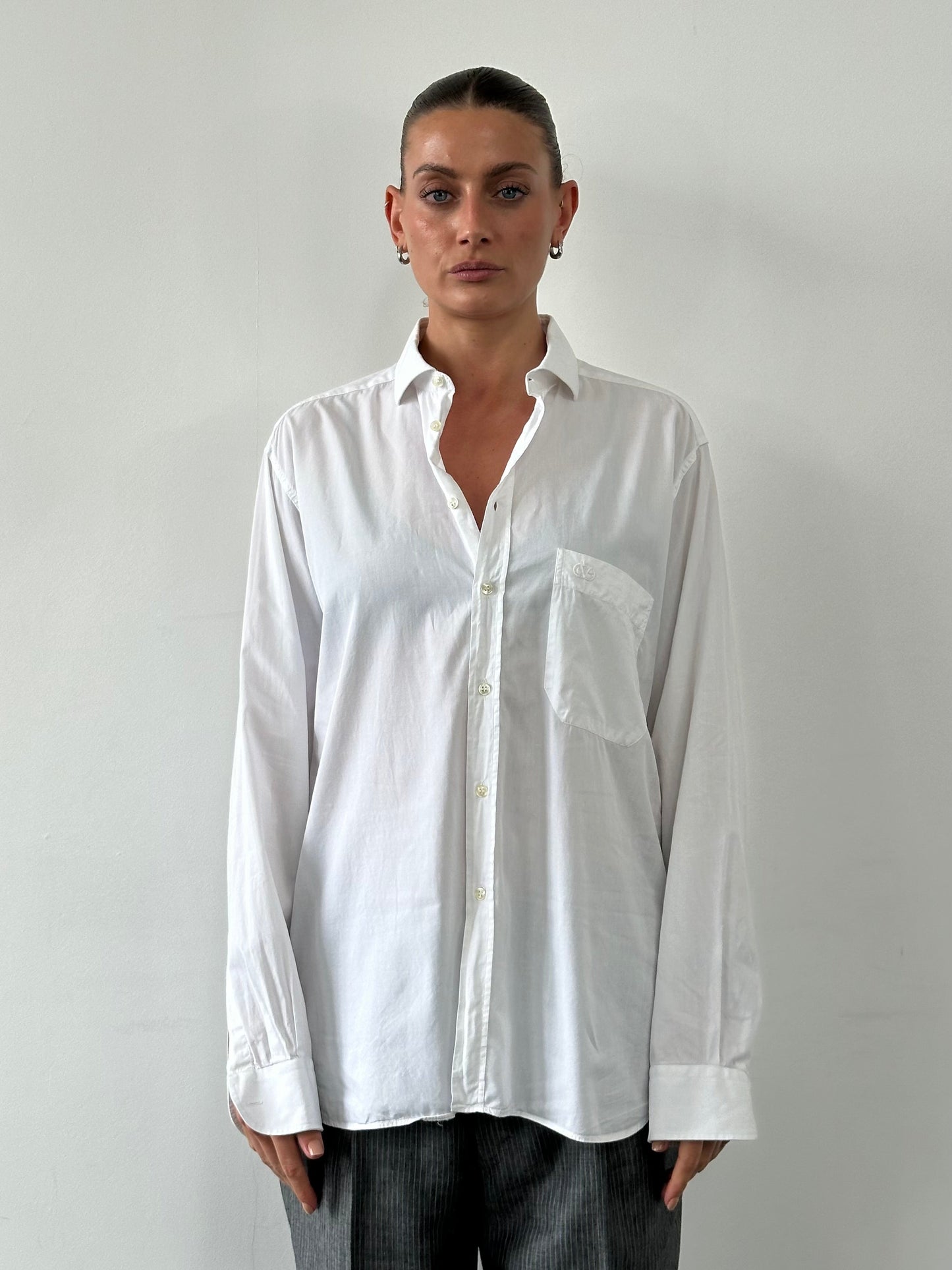 Valentino Chemises 00s Cotton Logo Shirt - L/XL