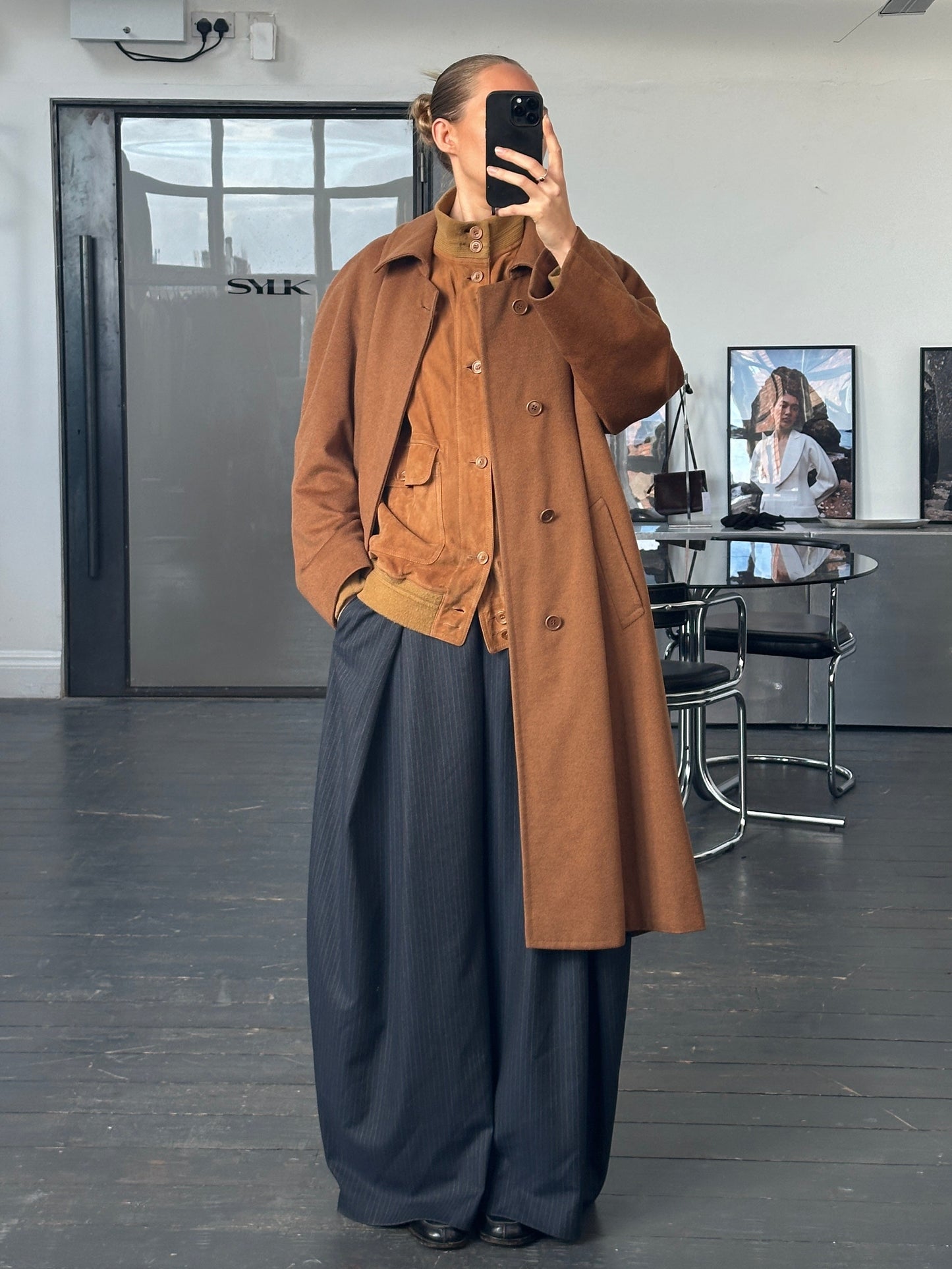 Italian Vintage 1970s Pure Cashmere Concealed Placket Coat - XL