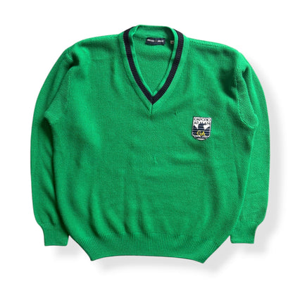 1980's Emporio Armani Knitted V-Neck Jumper (S) | Default Title, Red
