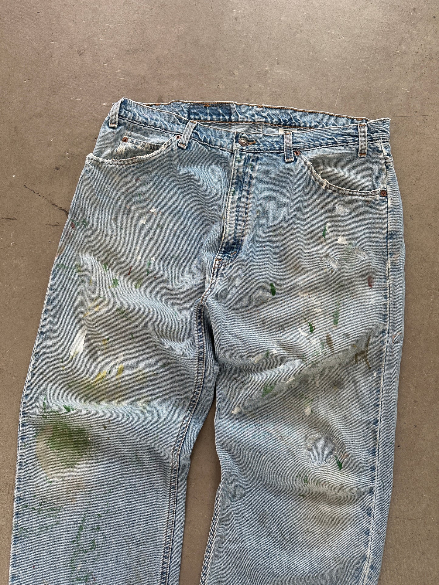 1997 Levi's 505 Painted Jeans - 38 x 29 | Default Title, Red