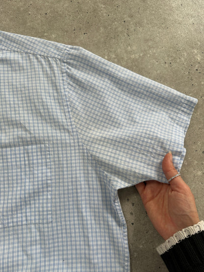 Yves Saint Laurent Pour Homme 2000s Check Logo Cotton Shirt - M/L