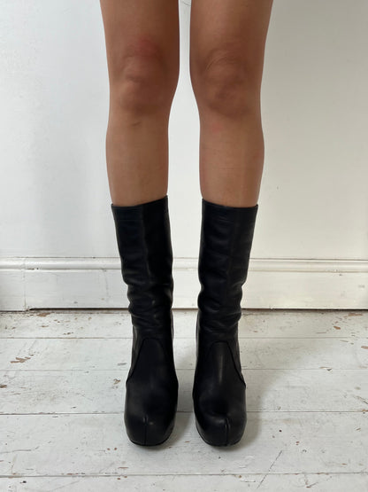 RICK OWENS LEATHER WEDGES (EU 39) | Default Title, Black
