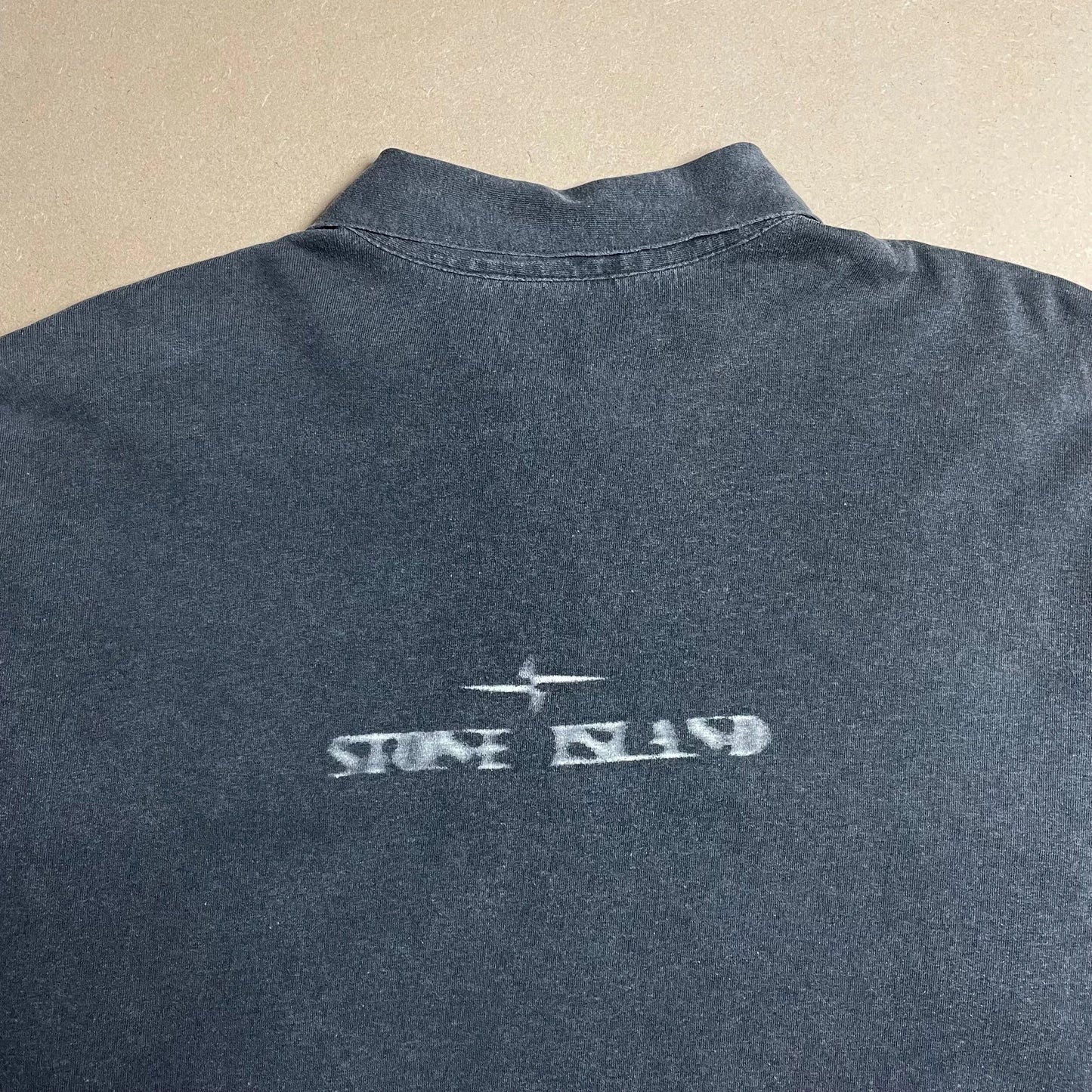 S/S 1998 Charcoal Motion Blur Graphic Print Polo Shirt