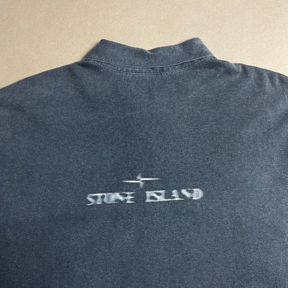 S/S 1998 Charcoal Motion Blur Graphic Print Polo Shirt