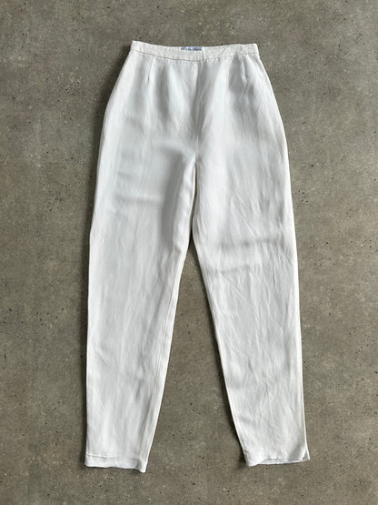Max Mara Linen Tapered Leg High Waisted Trousers - W24