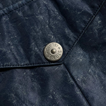 S/S 2002 Sapphire Blue Laminated Webbing 2 Biker Jacket