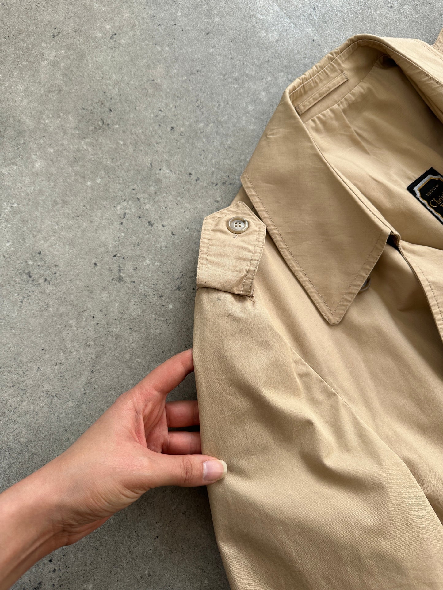 Christian Dior Paris Cotton Double Breasted Trench Coat - L