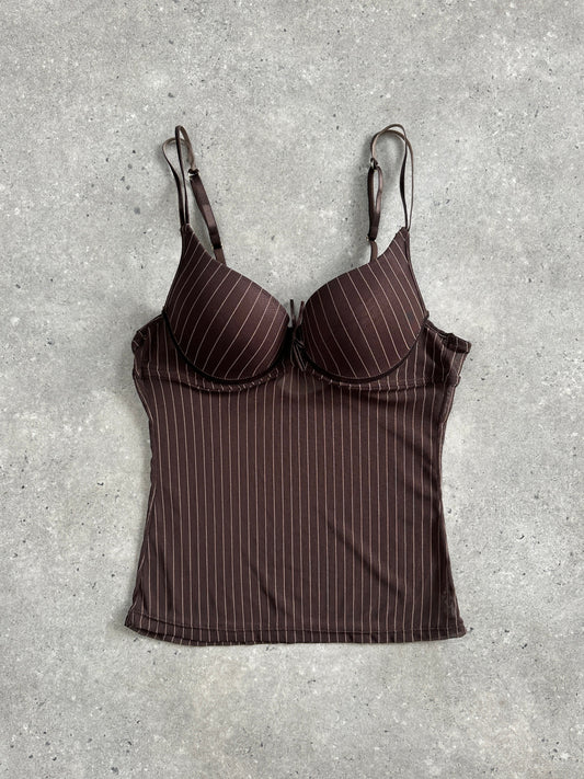 Vintage 2000s Sheer Stripe Top - M