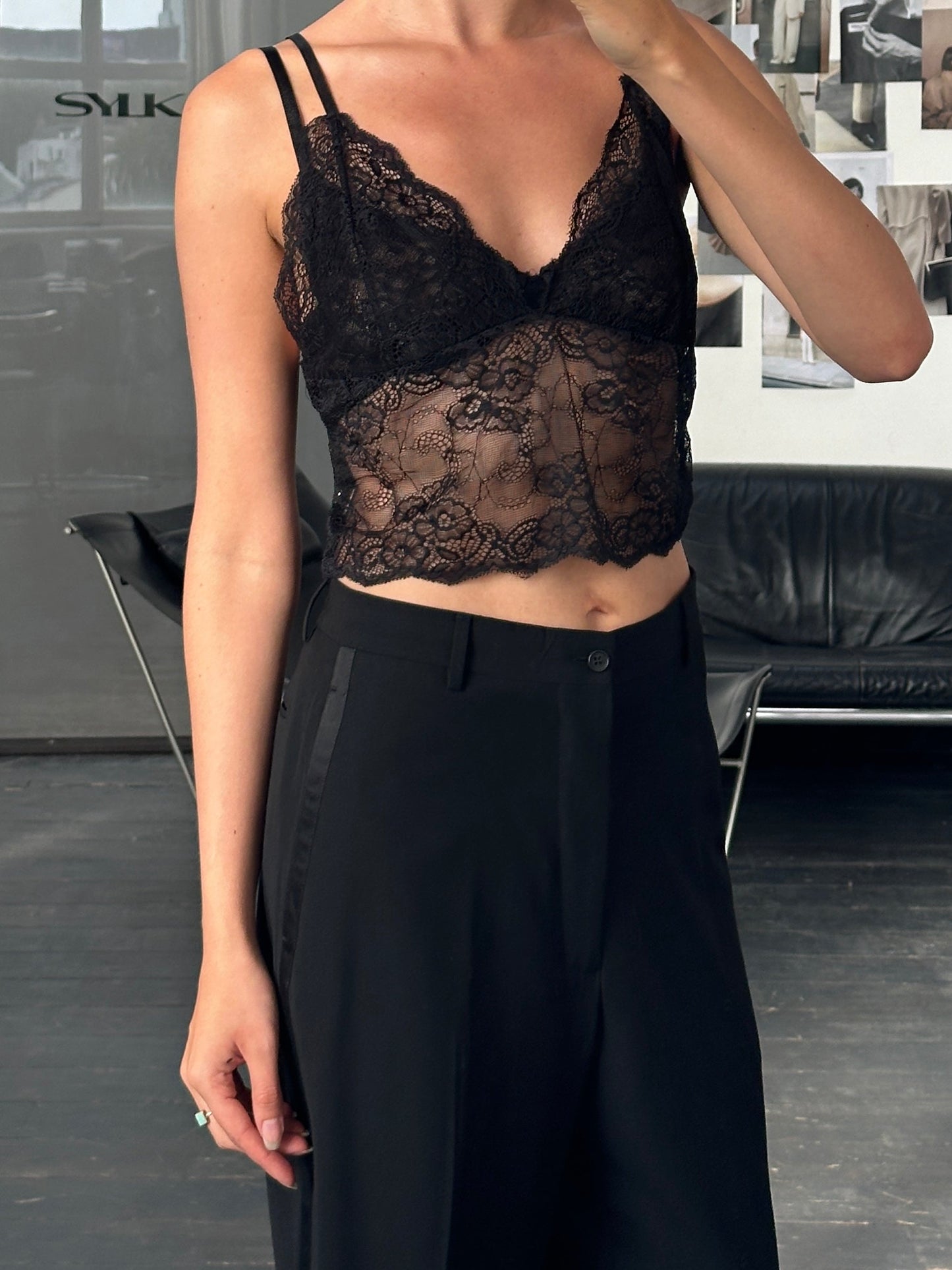 Vintage 2010s Lace Bralette Top - L