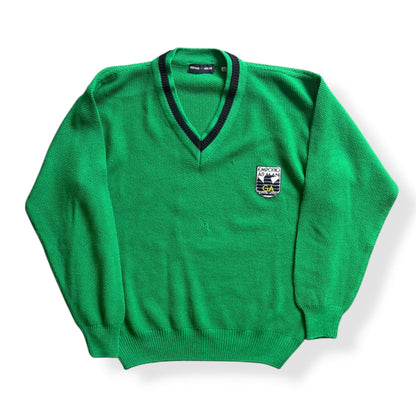 1980's Emporio Armani Knitted V-Neck Jumper (S) | Default Title, Red