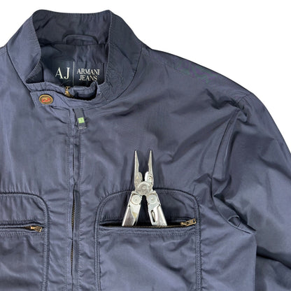 Armani Jeans 00's Navy Cropped Multipocket Jacket M | Medium, Navy