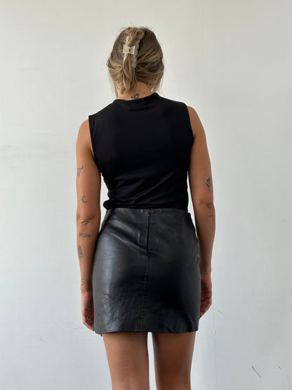 Jc de Castelbajac Paris Soft Leather Mini Skirt - W30