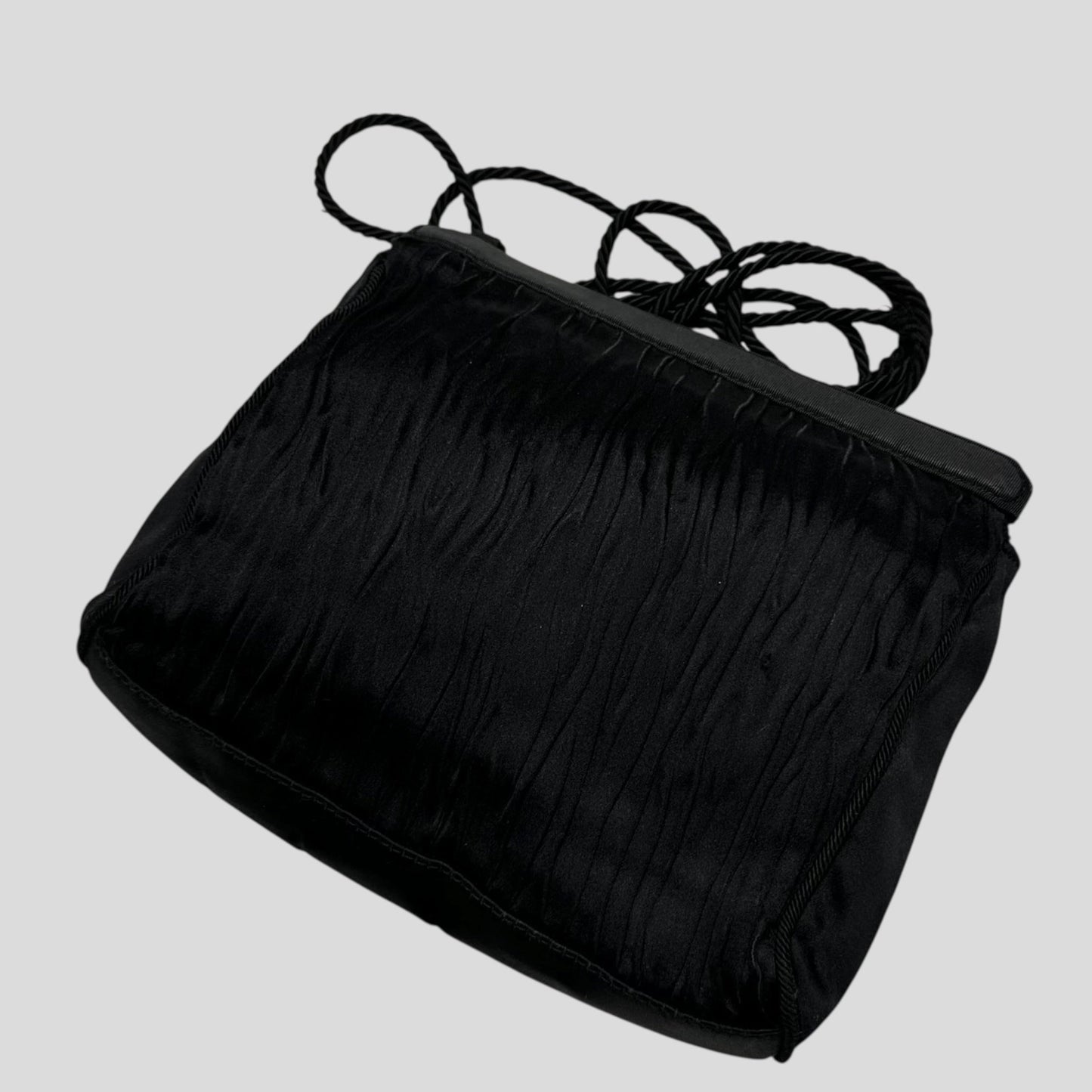 Prada Milano 90’s Velvet Textured Stripe Crossbody Bag | O/S, Black