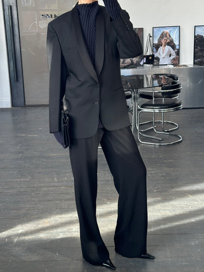 Christian Dior Monsieur 1980s Wool Mohair Tuxedo Blazer - 38R/M