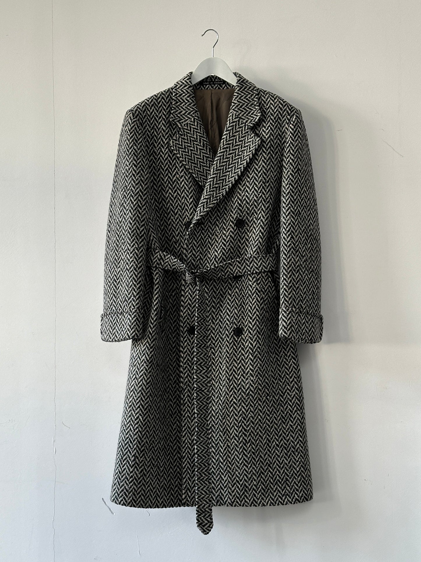 Pierre Cardin Pure Wool Herringbone Belted Coat - XL