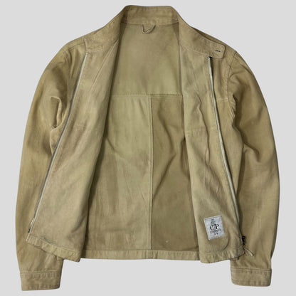 CP Company 00’s Suede Leather Harrington Work Jacket - M | Default Title, Cream