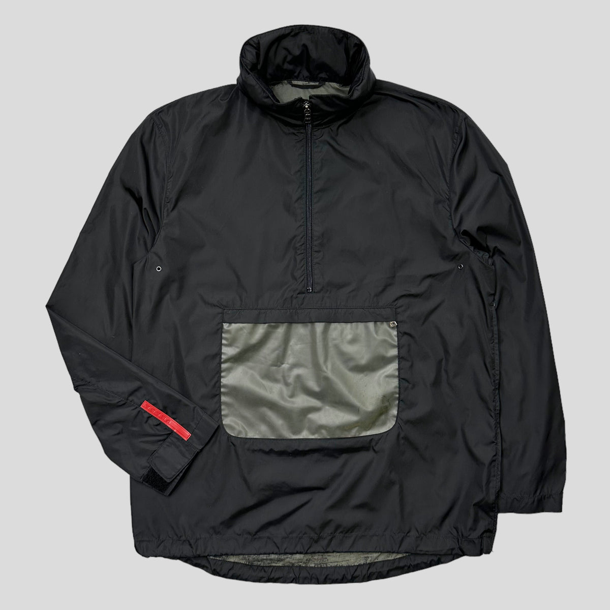 Prada Sport SS99 Latex Pocket Nylon Pullover Jacket - IT40 | Small, Black
