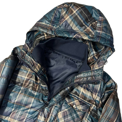Takeo Kikuchi Plaid Puffer Jacket In Blue ( XL )