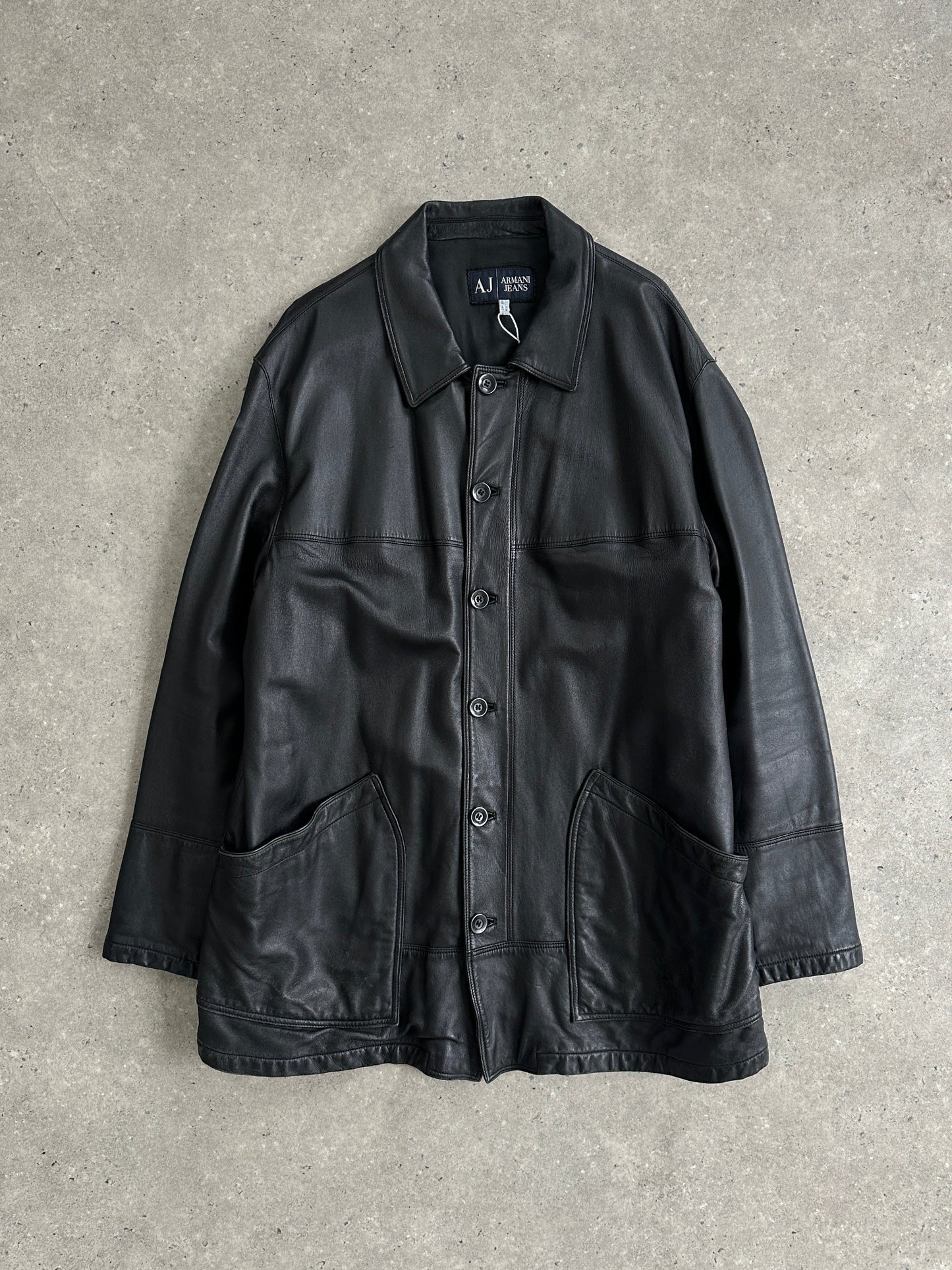 Armani Jeans Smooth Leather Jacket - XL