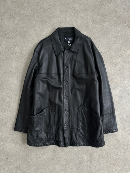 Armani Jeans Smooth Leather Jacket - XL