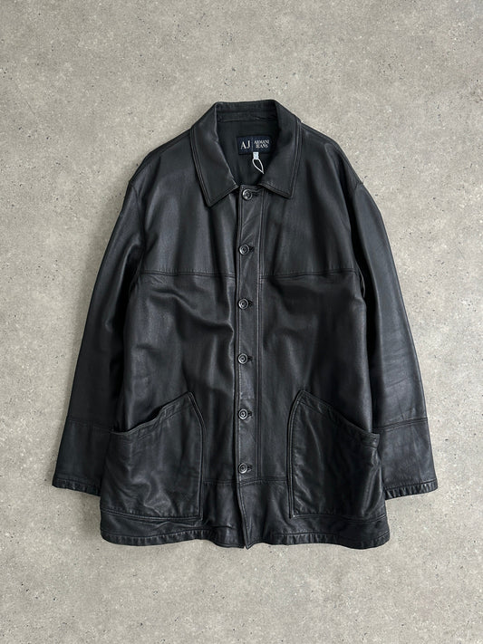 Armani Jeans Smooth Leather Jacket - XL