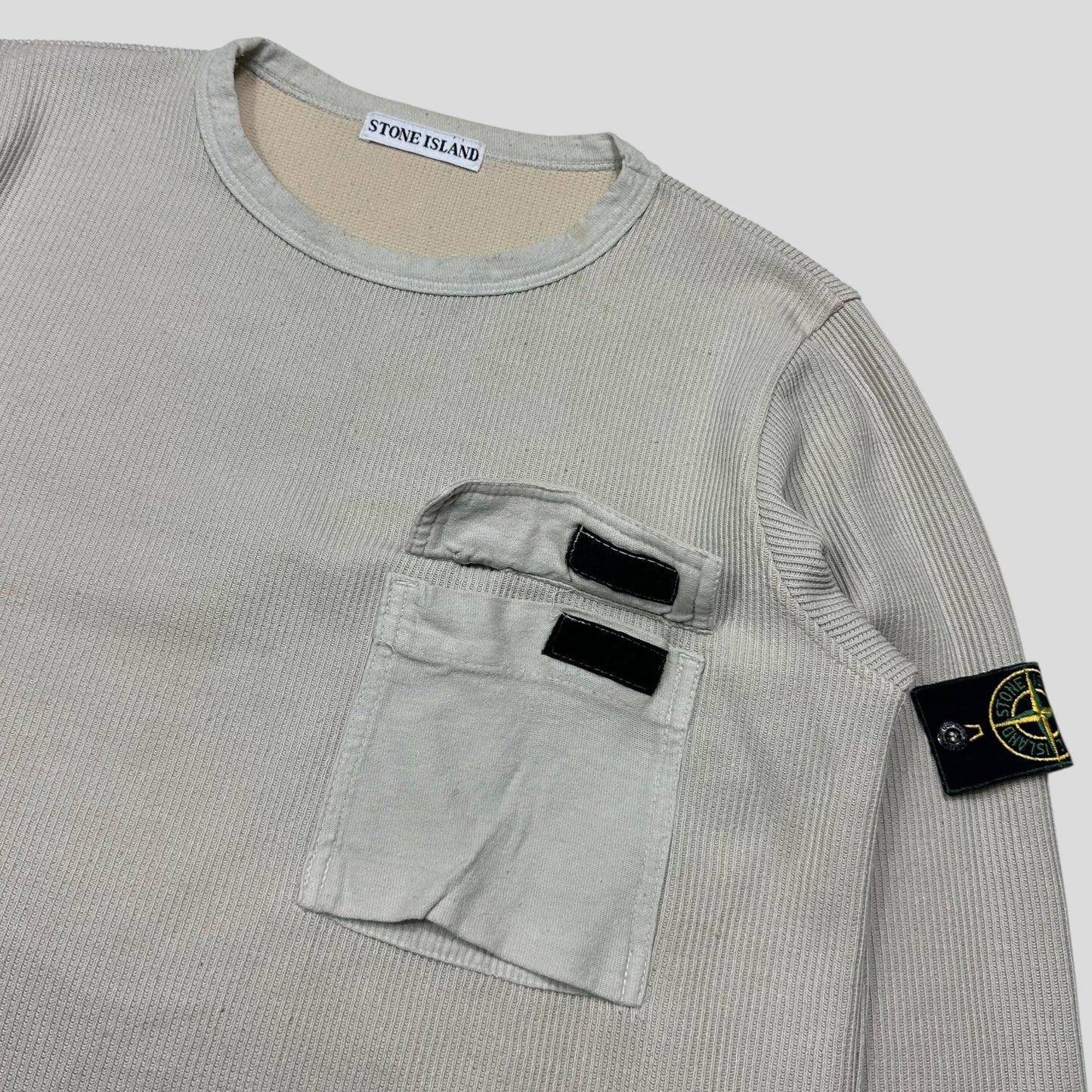 Stone Island 1999 BDU Ribbed Cotton Pocket Sweatshirt - M
