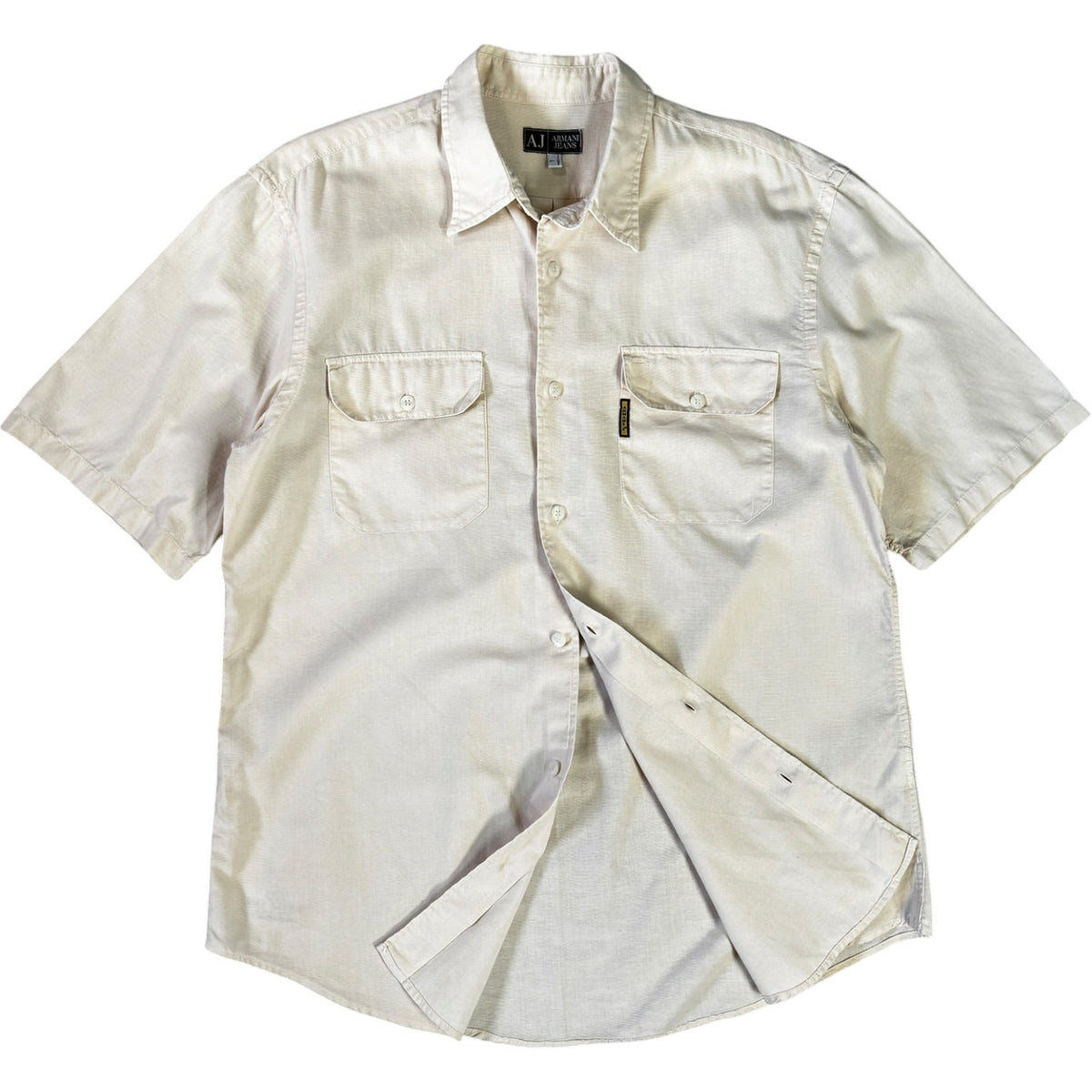 Armani Jeans 00’s Dual Pocket Linen Shirt L | Large, Cream