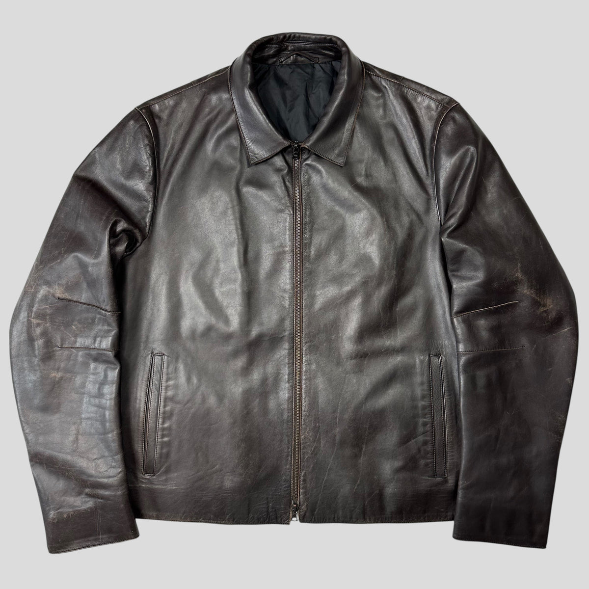 Neil Barrett AW00 Leather Moto Backpack Jacket - M/L | Large, Brown
