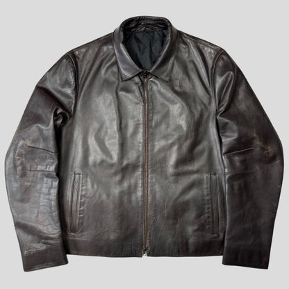 Neil Barrett AW00 Leather Moto Backpack Jacket - M/L | O/S, Brown