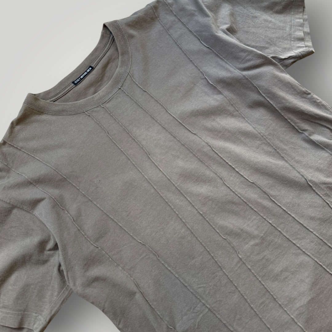 2000's Issey Miyake Men Verticle Seam T-Shirt M/L | O/S, Brown