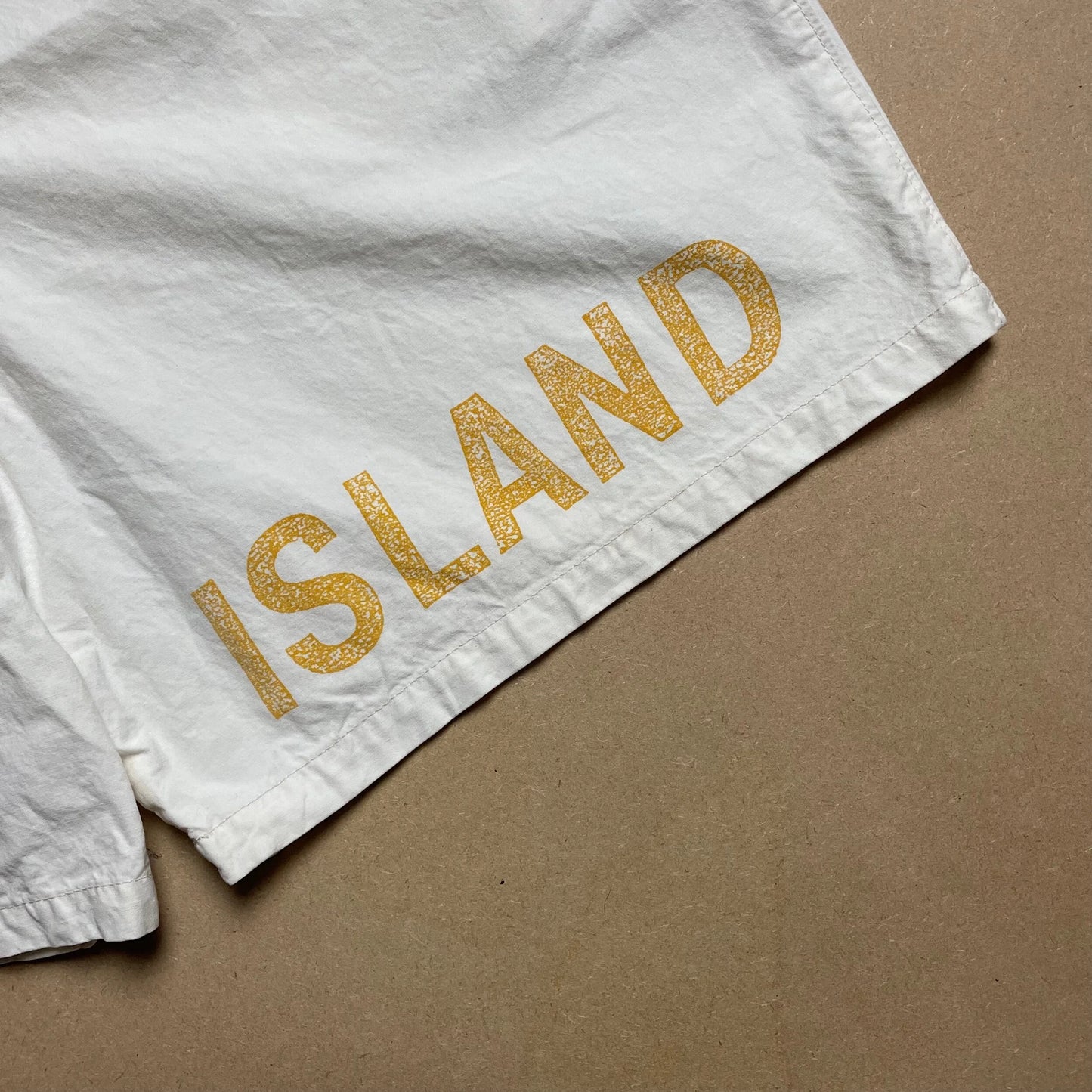 S/S 1993 Speckled Spell Out Deck Shorts