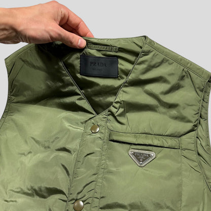 Prada 2023 Nylon Triangle Plaque Logo Padded Gilet Jacket - IT46 (S-M)