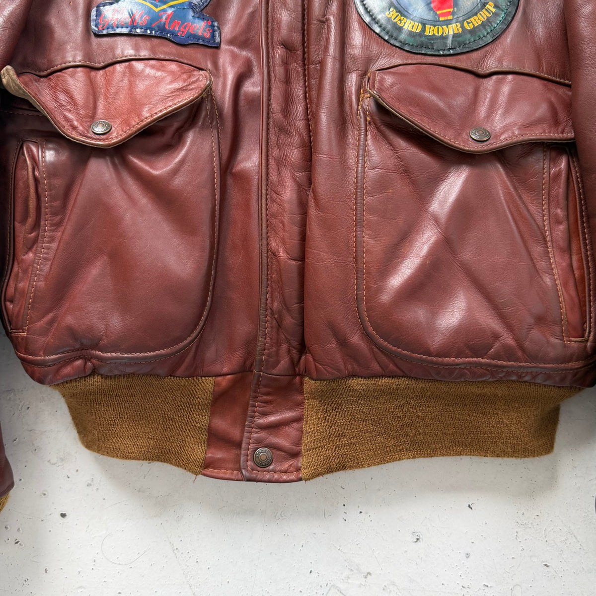 1960s schott hells angels leather souvenir flight jacket | O/S, Brown