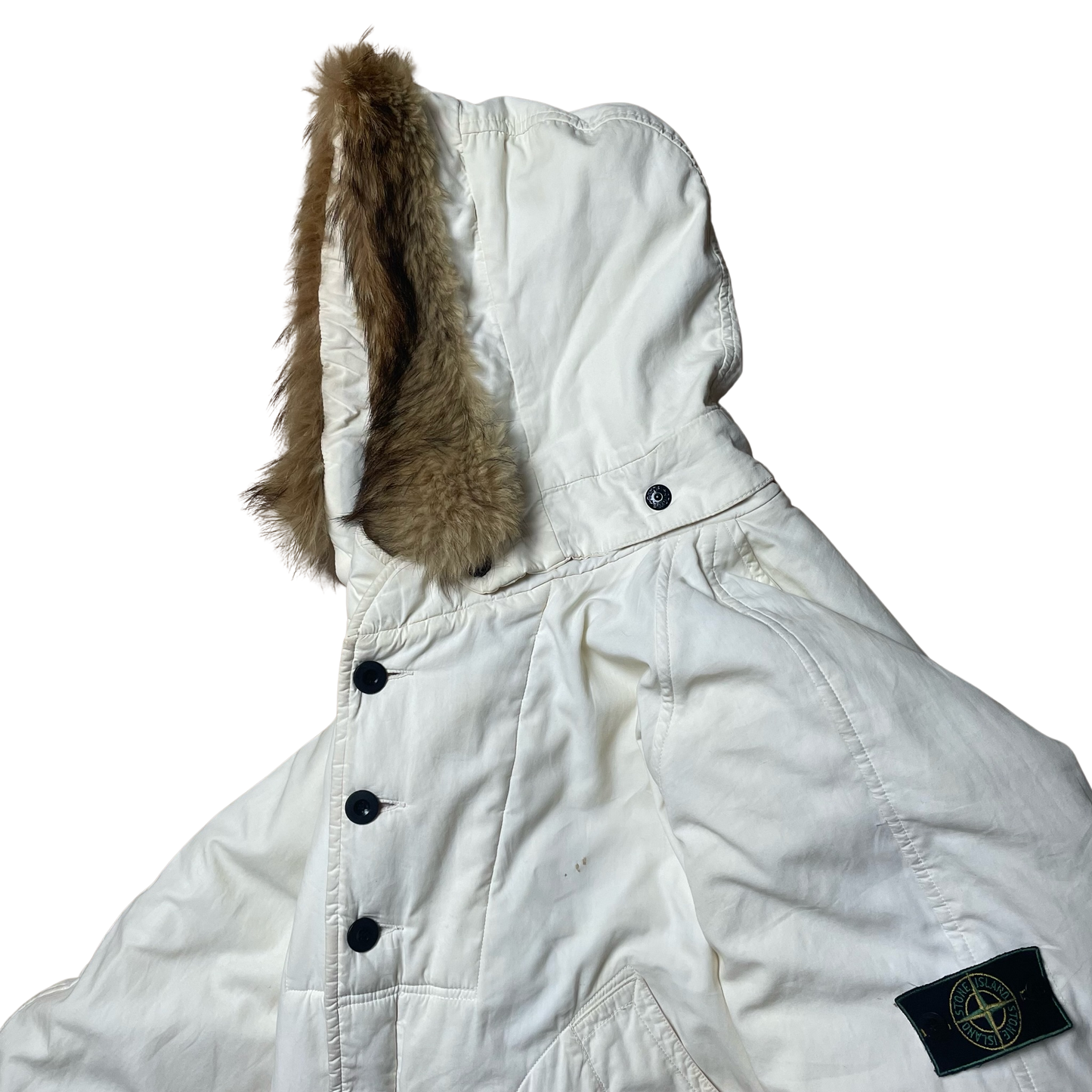 A/W 1985 White Coyote Fur Trim Hood Jock Country Jacket