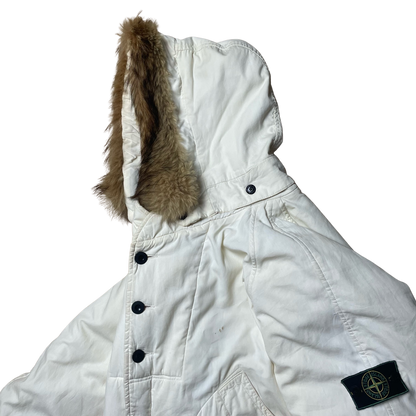 A/W 1985 White Coyote Fur Trim Hood Jock Country Jacket